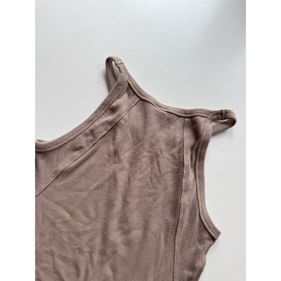 KASICS Taupe Cotton Baby Rib Racerback Tank, Size M - Picture 8 of 11